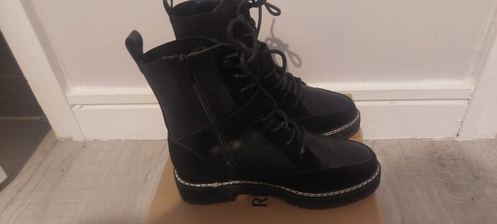 river island black leather boots size 5