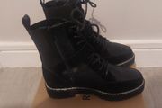 river island black leather boots size 5