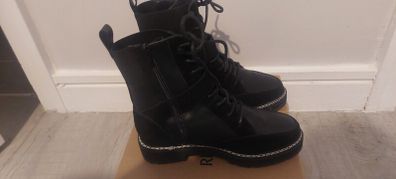 river island black leather boots size 5
