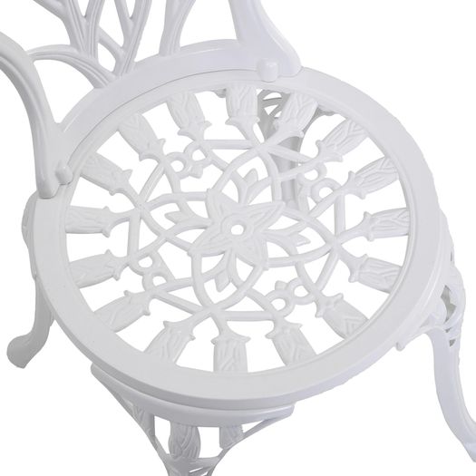 3PCs Garden Table Set Bistro Set Round Table with Umbrella Hole and 2 Chairs for Outdoor Indoor Patio Balcony Aluminium