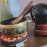 Obsidian sphere and singing bowl Image 2