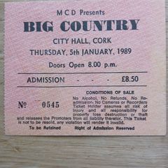 Big Country Live At City Hall Cork,  Ireland 5th January 1989.