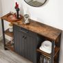 _Sideboard, Kitchen Cabinet with Drawer, Side Cabinet with Doors, Multi-Purpose Cabinet, Metal Frame, Cabinet for Living Room, Dining Room, Hallway, Vintage Brown/Black Image 3