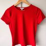 NEXT Bright Red Fitted Stretch Top Minimalist Basic Tee Image 2