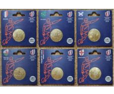 France 0.25 Euro Uncirculated Coin Set of Six 2023 - Rugby World Cup France (France, Ireland, Wales, England, Scotland, Emblem)
