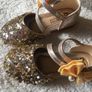 . Brand new in box , pair of girls gold shoes Image 5