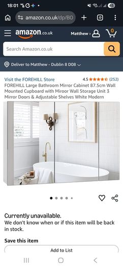 Wall mounted mirror bathroom cabinet