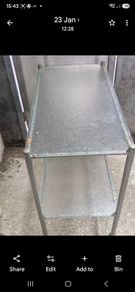 glass double shelf trolly