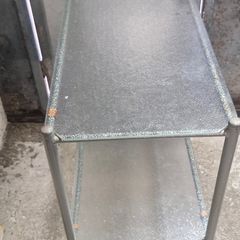 glass double shelf trolly