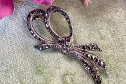Vintage Sterling Silver Marcasite Bow Brooch (Irish 1940s/50s)