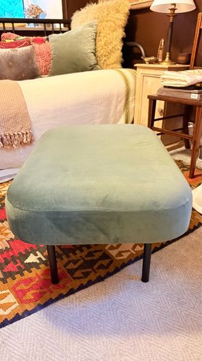 Green Velvet Ottoman