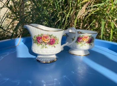 Elizabethan bone china sugar bowl and milk jug