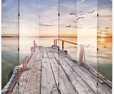 Folding Room Divider 228x170 cm Lake