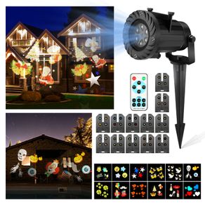 Christmas Outdoor 12 Patterns LED Moving Laser Xmas Projector Landscape Light  Halloween
