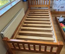 Pine Single Bed Frame  + Under Bed Storage Drawer