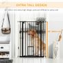 Extra Tall Pet Gate, Indoor Dog Safety Gate, with Cat Flap, Auto Close, 74-101cm Wide - Black Image 5