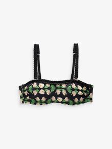 B By Ted Baker Floral Bandeau Black Bikini Top in size 32A