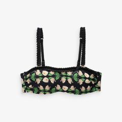 B By Ted Baker Floral Bandeau Black Bikini Top in size 32A