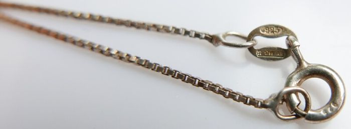 Vintage Sterling Silver 925 Cat Pendant and Sterling Chain length 16" - 2,95g