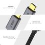 QGeeM USB-C Type (Thunderbolt 3 Compatible) DisplayPort (DP) Female (UHD 4K/60Hz) Gold-Plated/Nylon Braided/Aluminum Alloy Adapter Cable (Brand New/Warranty) Image 6