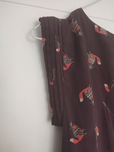 deep purple fox print dress