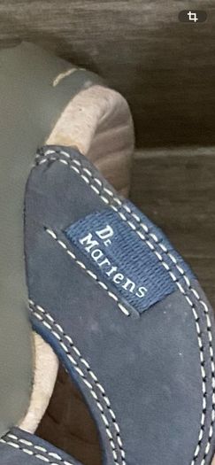 Vintage Dr Martens 8B10 Blue Nubuck Leather Slides Sandals Chunky Y2K 90s Size UK7