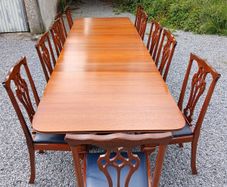 Antique dining table and chairs