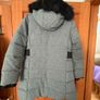Grey winter coat with black faux fur hood trim) - size 16 Image 2