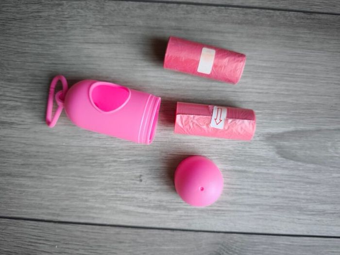 Dog poop bag holder and extra bag