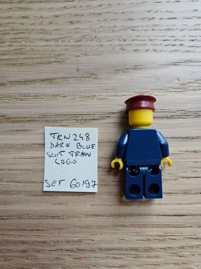 lego trn248 dark blue suit with train logo, set 60197
