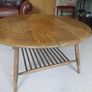 Vintage Ercol style oval coffee table with magazine rack Image 5