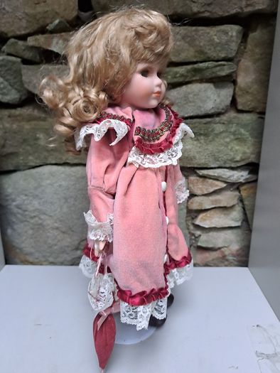 Porcelain Doll Vintage Dress & Parasol