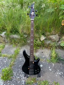 Vintage Early 1990's Ibanez CT Series Electric Bass Guitar And Aluminum Flight Case Including Strap, leads etc