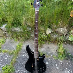 Vintage Early 1990's Ibanez CT Series Electric Bass Guitar And Aluminum Flight Case Including Strap, leads etc