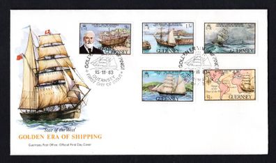 1983 Guernsey Golden Era of shipping Commemorative Stamps First Day Cover (FDC)