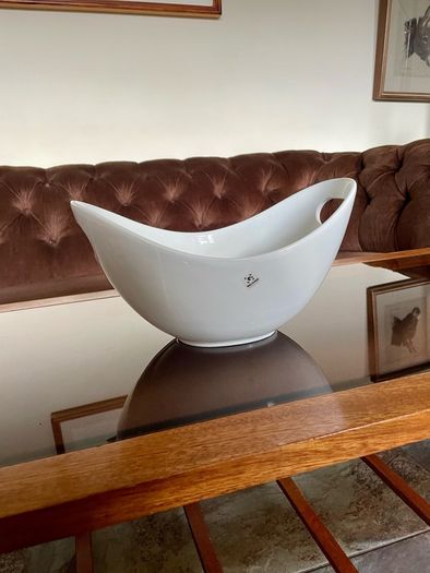Pristine White Salad Sharing Bowl by Galzone Denmark with Handles