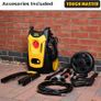 High Power Pressure Washer 1800W High Performance Jet Wash 420 L/H 140 Bar Turbo Nozzle Auto Stop System 6M Hose Portable Electric Jet Washer for Patio Car Garden Home Furniture (FREE SHIPPING) Image 4