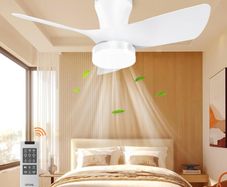 Brand New Ceiling fan with 18W LED light, 30W silent DC motor,
