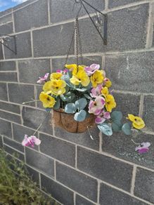 Artificial flower hanging basket