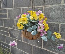Artificial flower hanging basket