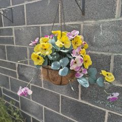 Artificial flower hanging basket