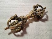Brass bell metal vajra dorje thunderbolt Buddhist Tibetan prayer meditation device 11cm 4.5in