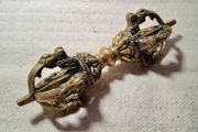 Brass bell metal vajra dorje thunderbolt Buddhist Tibetan prayer meditation device 11cm 4.5in