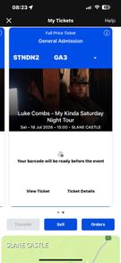 luke comb tickets x2