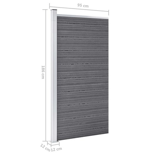 Fence Panel WPC 95x186 cm Grey