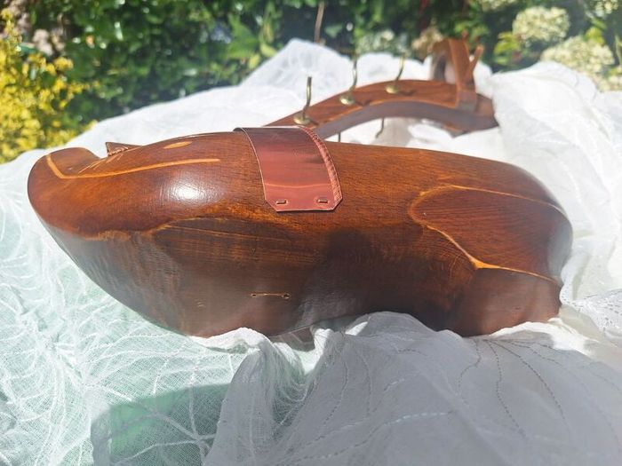 Vintage French or Dutch clog wine bottle holder