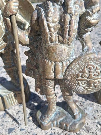 3 x Mid Century 10 inch Solid Brass Viking Warriors(6.9 kgs)