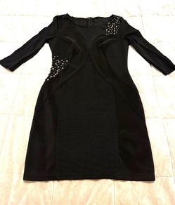 LIPSY London Sexy Black Dress with Sheer Back and Plunging Neckline