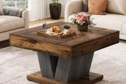 Rustic Square Coffee Table  Modern Living Room Centre Table