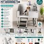 Professional Stainless Steel Pet Grooming  Dog Bath Station with Steps & Shower Kit Image 3